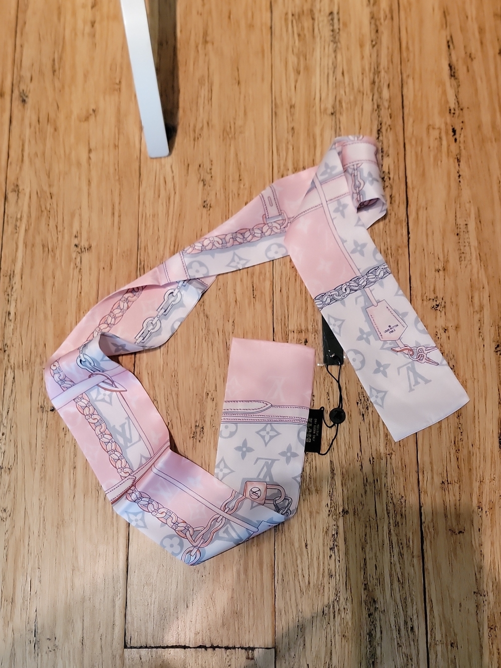 Pink Patterned Twilly Scarf - Designer Style